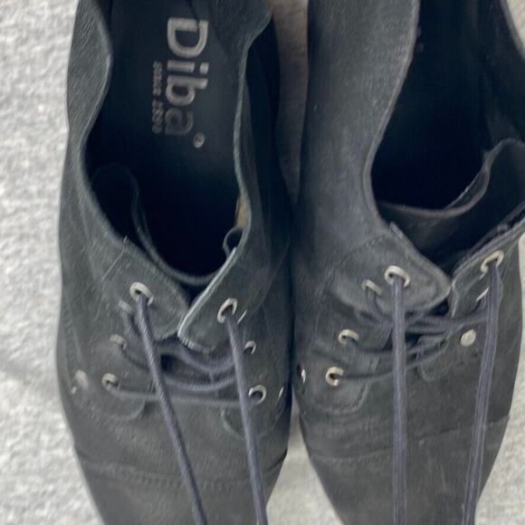 Diba Booties Womens 9.5M Black Leather Eli Boots Combat Lace Up Cap Toes - Picture 10 of 11